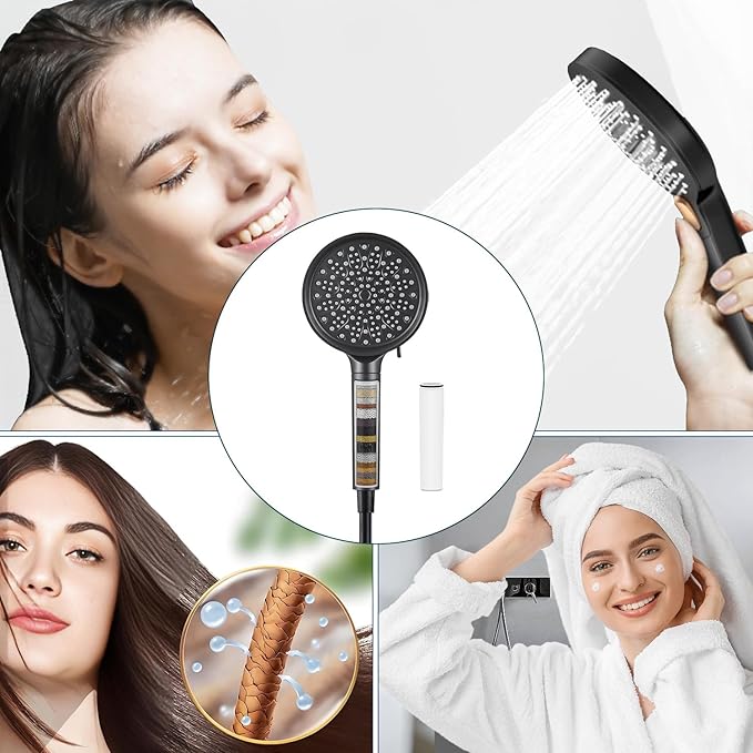 AWO 2 PACK Replacement Shower Head Filter Cartridge Compatible with Cobbe Handheld Showerhead,Multi Stage Shower Filtration Systems for Hard Water Reduces Chlorine,Fluoride and Harmful Substance