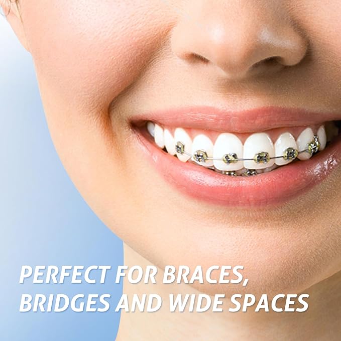 RAZOKO 3-in-1 Floss for Braces, 120 Pre-Cut Strands | Floss Threaders, Spongy & Regular Floss for Bridges & Wide Gaps