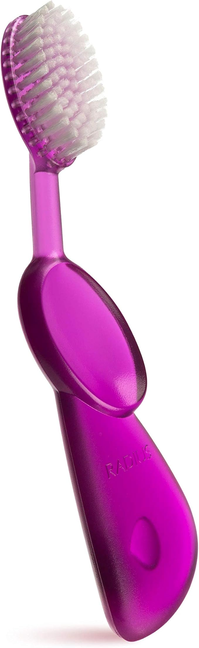 RADIUS Toothbrush Original Big Brush, BPA Free ADA Accepted - Right Hand - Purple Brush with Purple Case