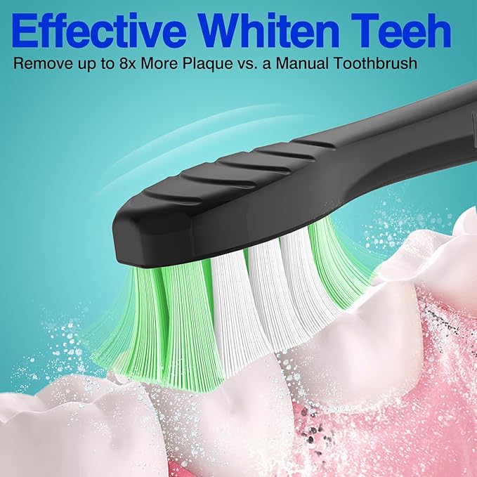 Osctor Fit for Sonicare Replacement Heads, Toothbrush Replacement Brush Heads Compatible with Philips Sonicare Click on Electric Toothbrush, 4 Pack, Black
