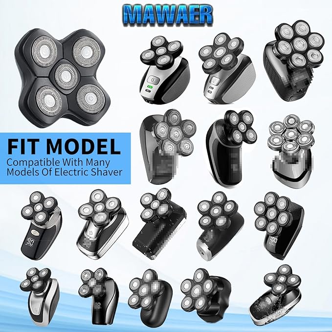 Universal Magnetic 5 Blades for Freebird, Head Shaver Replacement Heads for Universal Replacement Heads
