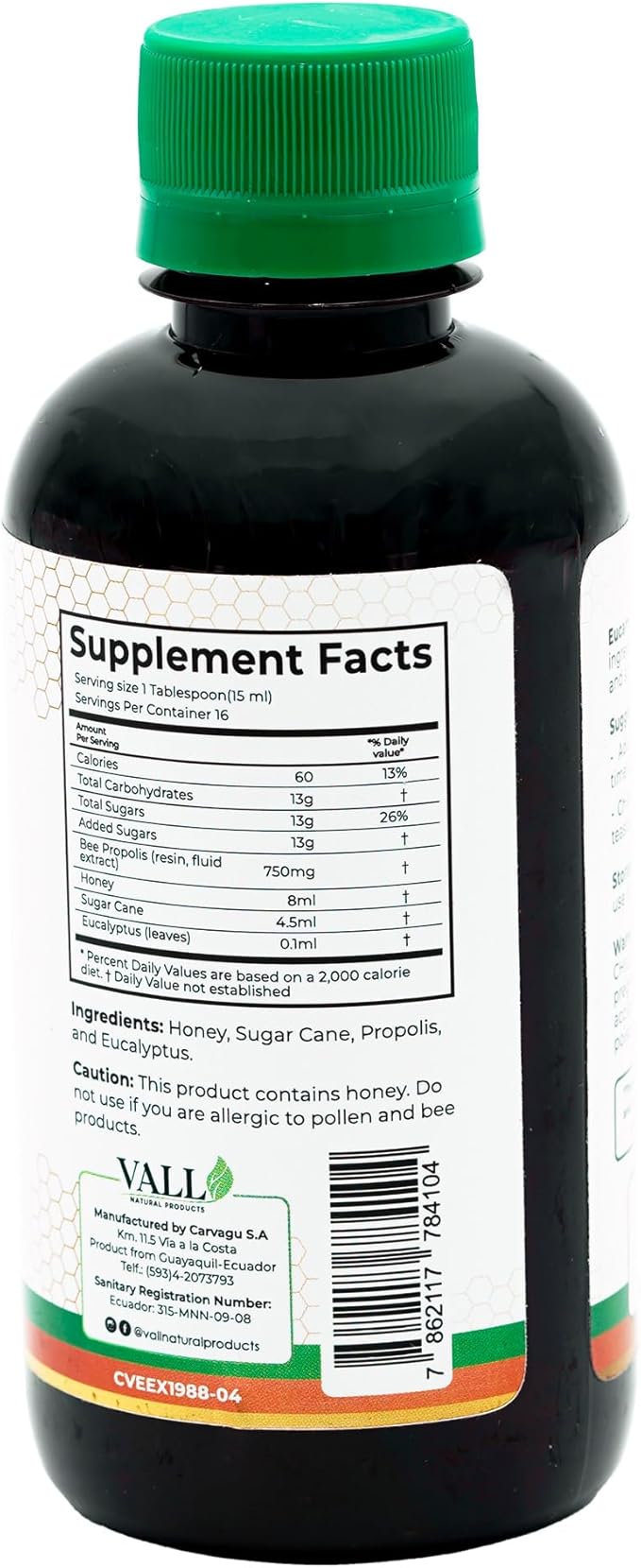 Vall-Eucamiel - Eucamiel Oral Solution - 8 fl oz (240 ml) - Eucalyptus Flavor - Supports Natural phlegm Expulsion and soothes Throat for Everyday Respiratory Comfort