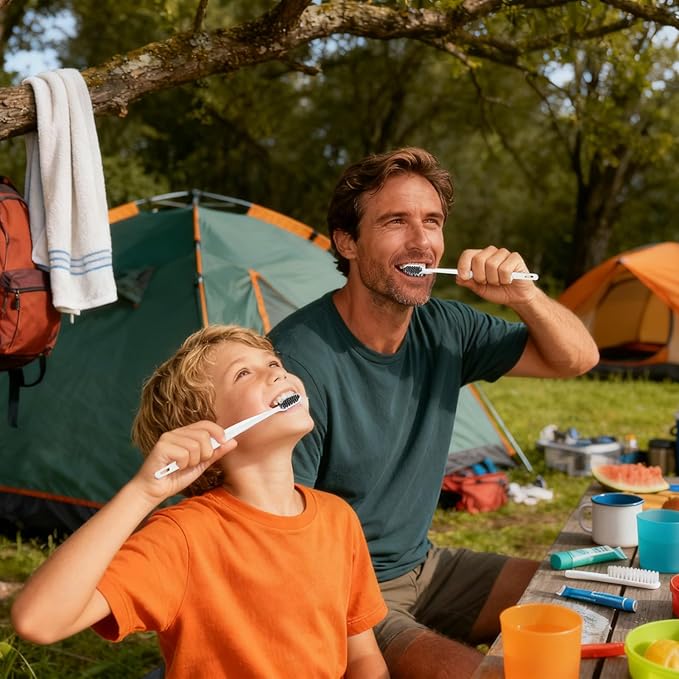 Travel Toothbrush Kit - 20 Pieces Camping Brushing Hygiene Kit | Portable Toothbrush Toothpaste Set | Brushing Tool for Travel Bathroom Hotel Camping Hospital Gym Bag School Vacation