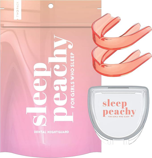 Sleep Peachy Night Guard for Women - Pack of 2 Mouth Guard for Teeth Grinding, Clenching and Bruxism (Orange)