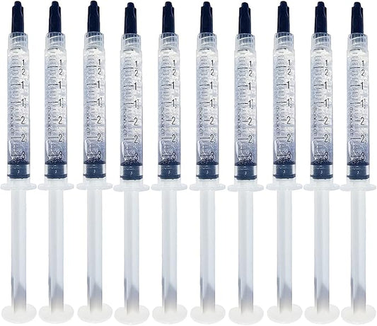 Bright White Smiles - Teeth Whitening Gel Refill Kit - 10 Tubes 44% Carbamide Peroxide Tooth Whitener Formula