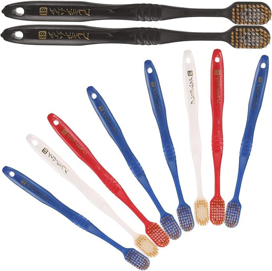 Ciieeo 10pcs Household Charcoal Manual Toothbrushes, Super Soft Bristles, Small Head Design, Oral Care for Adults, Bathroom Accessories Set Random Style