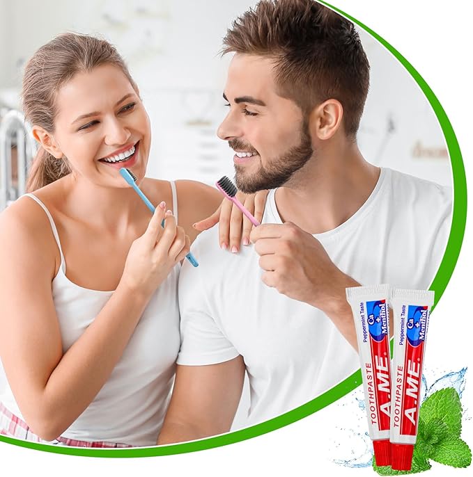 Travel Size Toothpaste Bulk, Disposable Small Portable Toothpaste, Travel Pocket Size for Vacation Hotel, Shelter/Homeless/Nursing Home/Charity Mini 0.35 oz (Pack of 60)