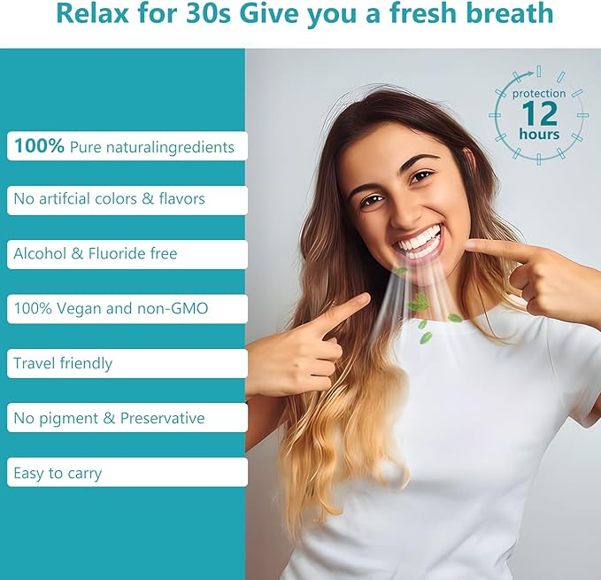 Mouthwash Travel Size - Portable Packets to Go, Alcohol & Fluoride Free Fresh Mint Mouthwash Strips for Superior Oral Hygiene,Disposable Packs (Pack of 20)