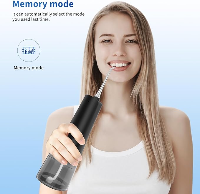 TTFM Dental Electric Water Flosser for Teeth Gums Braces, Dental Portable Flosser, 9 Pressure Modes, 300ml Tank Capacity, Rechargeable IPX7 Waterproof Teeth Cleaner