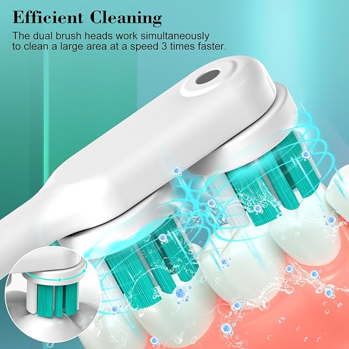 YMPBO Replacement Heads Compatible with Spinbrush Electric Powered Toothbrush Adults, 10 Pack Brush Head Replacement Refill, Green+Blue