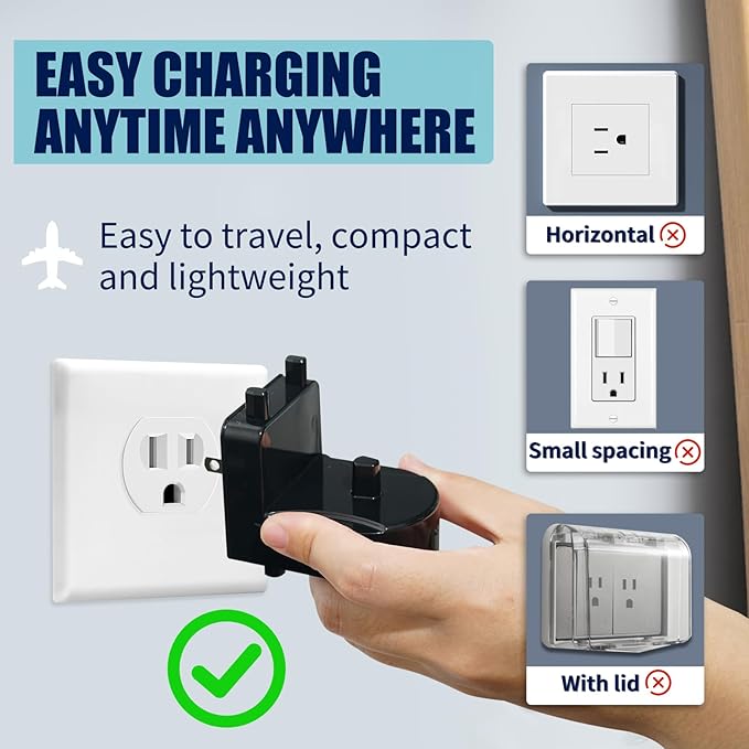 Wireless Electric Toothbrush Wall Charger Compatible with Oral-B and Braun Models (Excluding iO 7/8/9/10 and Pulsonic Series)