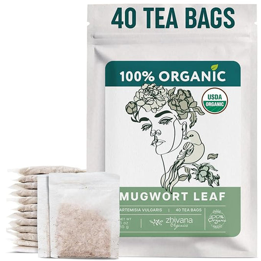 Organic Mugwort Tea (40 Tea Bags) – Mugwart Tea for Digestive Health, Liver, Women Cycle, Relaxation (Artemisia Vulgaris) - Te de Artemisa