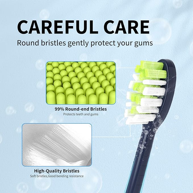 Replacement Toothbrush Heads Compatible with Philips One Sonicare Electric Toothbrush HY1200 HY1100, Tooth Brush Head Navy Blue -10 Pack