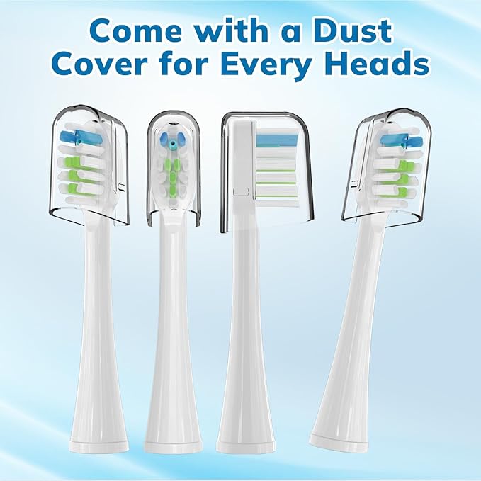 3 Pack Replacement Replacement Brush Heads for Waterpik Sonic Fusion Flossing Toothbrush Compatible with Sonic Fusion SF01/SF02 and Sonic Fusion 2.0 SF03/SF04- White with Caps