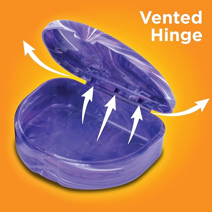 Practicon Marble Retainer Cases, Orthodontic Aligner Case, Mouth Guard Holder (3 Pack) (Purple)