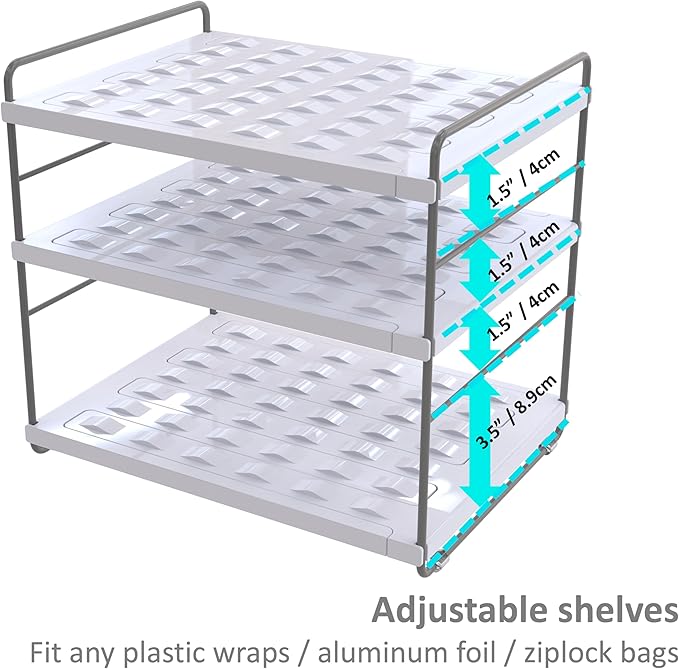 YAN & HIN 2 Packs 3-Tier kitchen cabinet countertop organizer, Expandable tupperware organizer for cabinet, tupperware organizer for cabinet and Storage for pantry organization