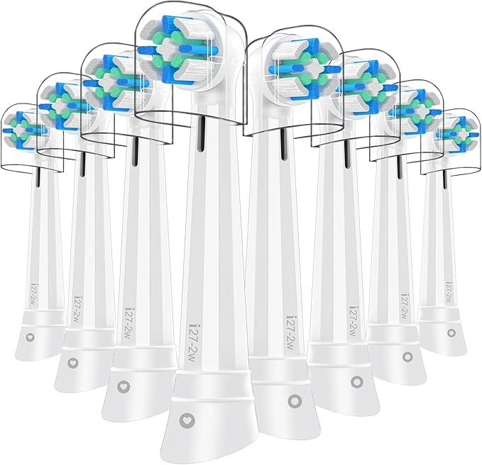 8 PCS IO Replacement Heads Compatible with Oral B IO 2/3/4/5/6/7/8/9/10/Deep Clean Series Electric Toothbrush, Brush Heads Compatible with Oral B IO for Teeth Cleaning (White)