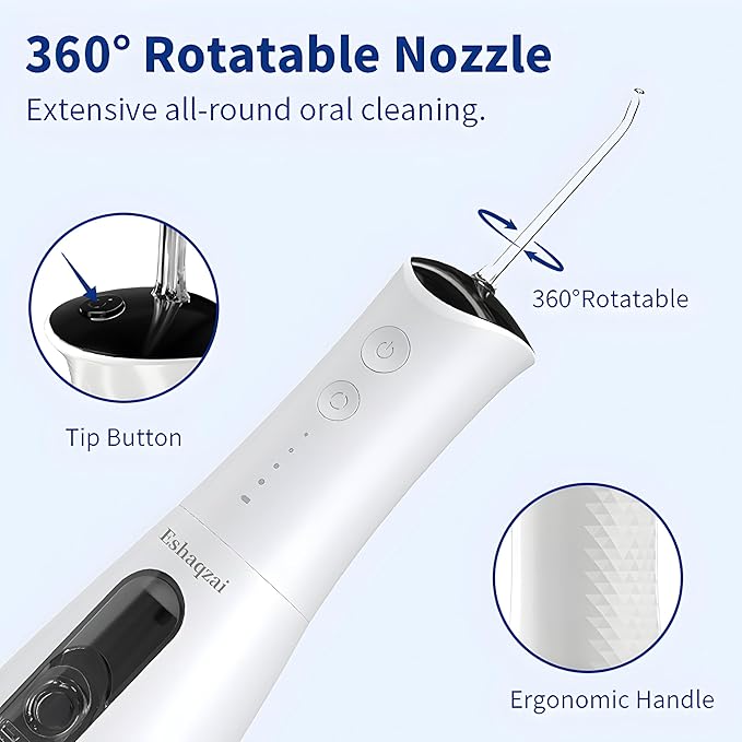 Water Flosser for Adults – Cordless, Waterproof Dental Flosser for Teeth & Gums, Rechargeable Oral Irrigator with 300ml/10oz Water Tank for Plaque Removal & Gum Care