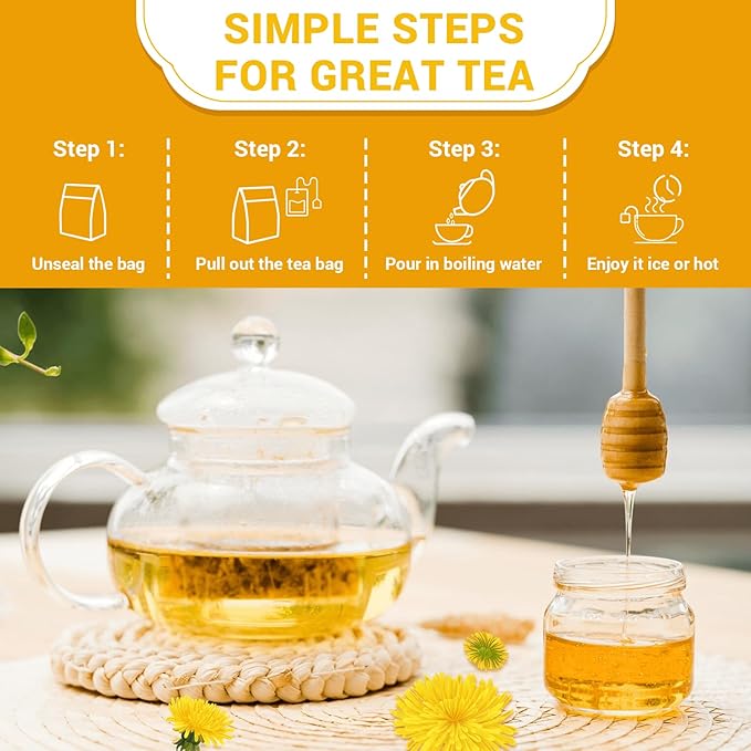 Dandelion Leaf & Root Herbal Tea-Caffeine-free herbal tea，No Sugar，80 Teabags