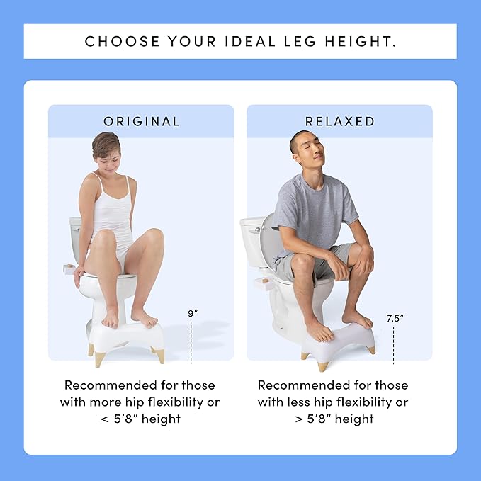 TUSHY Ottoman: A Premium Toilet Stool for The Bathroom, Modern Sleek Design | Squatting Position Helps Improve Bowel Health & Relieve Constipation (Relaxed 7.5", White/White)
