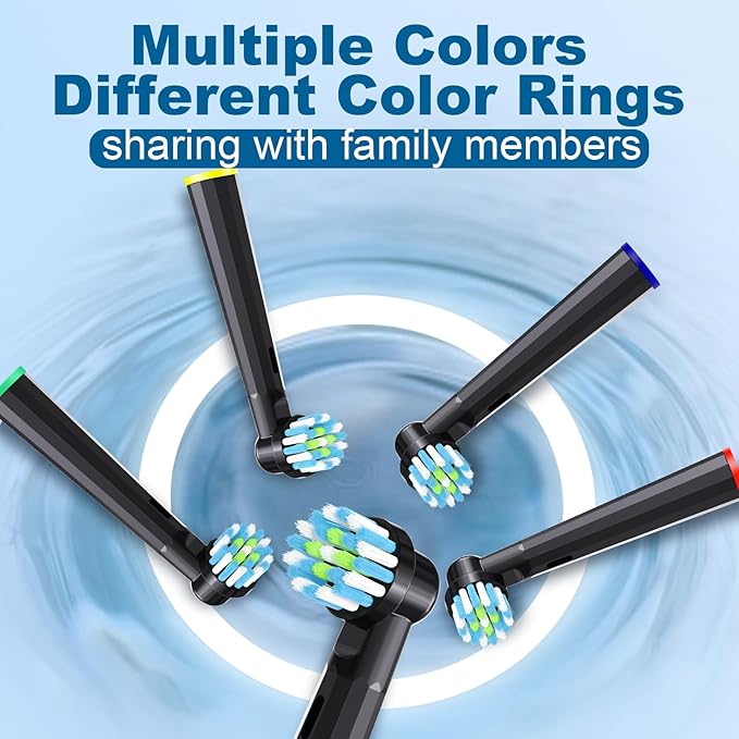 16 Pcs Replacement Toothbrush Heads Compatible with Braun Oral B Pro 1000/7000/9600/5000/3000, Precision Senesitive Brush Heads Refills for Genius X and Smart 1500 Electric Toothbrush (Black)