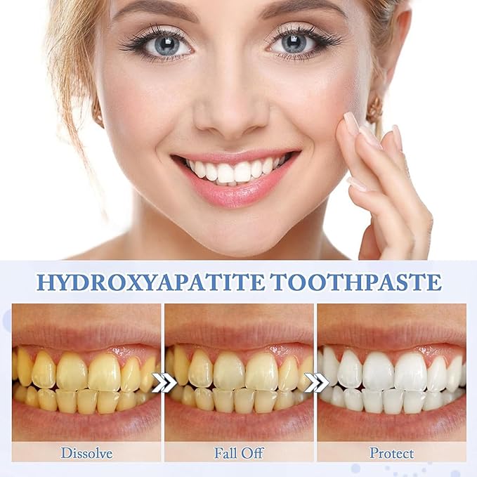 2PCS Hydroxyapatite Toothpaste 7.5 for Enamel Protection, Fluoride-Free Toothpaste for Sensitive Teeth, Fresh Breath, Mild Mint Flavor, 4.23 oz