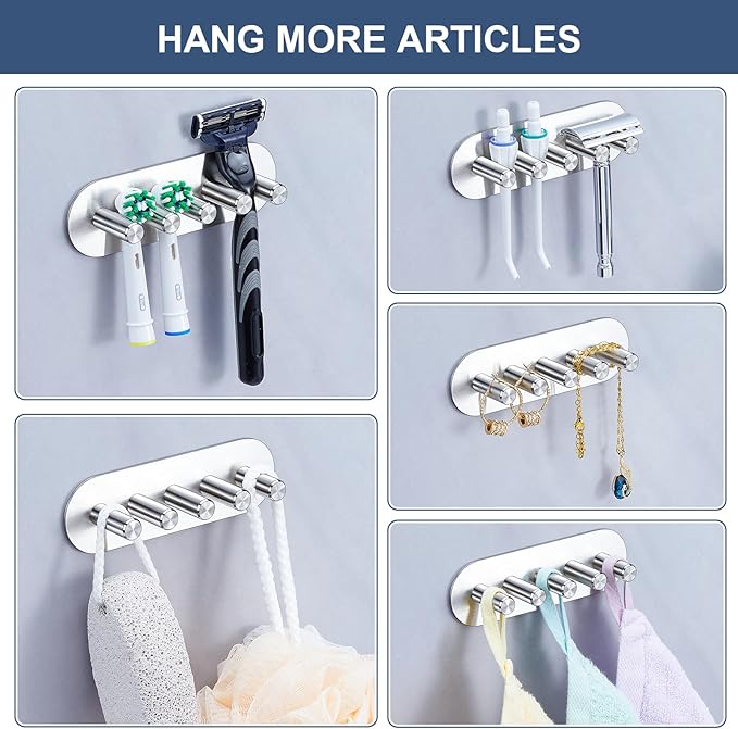 Electric Toothbrush Head Holder for Bathroom Shower, Toothbrush Holders Wall Mounted, Tooth Brushing Holder, Self Adhesive Toothbrush Storage Organizer Toothbrush & Razor Holder (Medium)
