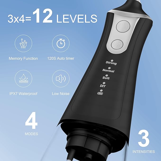 Electric Flosser Water Flosser Portable Dental Flosser Oral Cleaning (L11 Black)