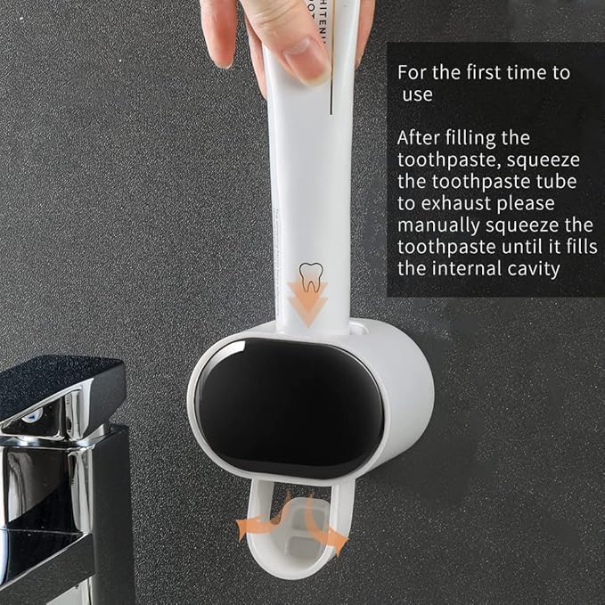 So Nice Toothpaste Dispenser【Dual Traffic Mode】 Wall Mount for Bathroom Automatic Toothpaste Squeezer, Black,Visualization of Toothpaste Flow Rate (Black)