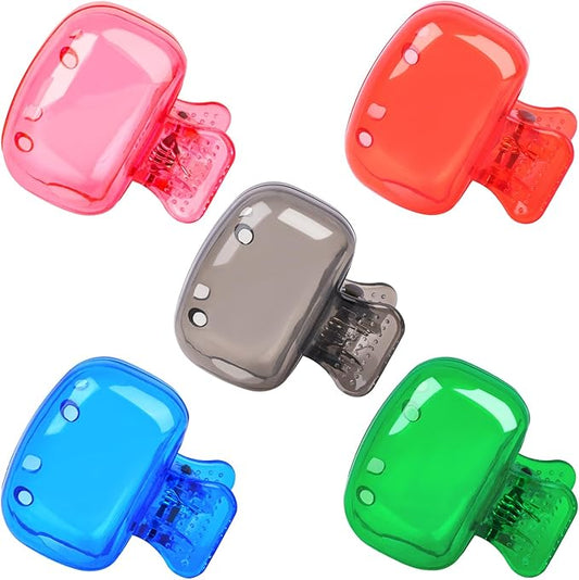 Fowecelt 5 Pack Travel Toothbrush Head Covers Cap, Toothbrush Protector Brush Pod Case Protective Plastic Clip for Household Travel, Camping, Bathroom, School, Business