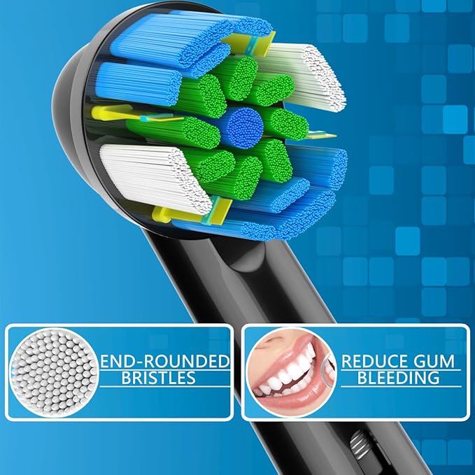 Replacement Heads Compatible with Oral B Braun Electric Toothbrush, Replacement Toothbrush Heads Fit for Oral-b Pro 1000/7500/3000/7000/8000/500, 8 Packs (Black)