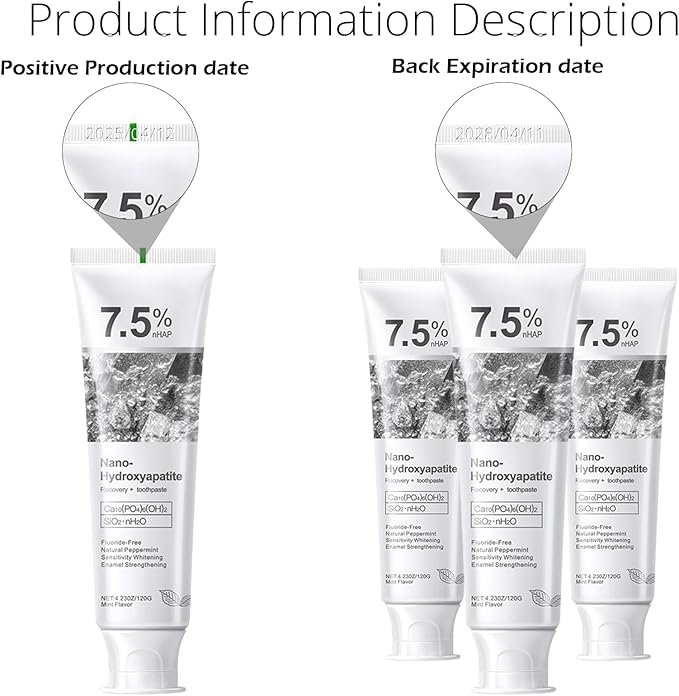 Hydroxyapatite Toothpastes for Enamel Protection and Tooth Strengthening, Gentle Mint, Safe for Sensitive Teeth, Daily Oral Care for Fresh Breath & Oral Health (2)