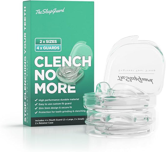TheSleepGuard Mouth Guard for Clenching Teeth at Night [Pack of 4, Small & Large Sizes] – Custom Night Guards for Teeth Grinding – Nighttime Protection During Sleep for Men and Women