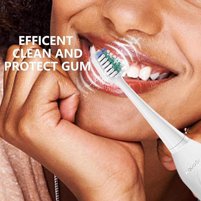 Harobey Replacement Toothbrush Heads for AquaSonic Duo Series and Home Dental Center Electric Toothbruh, NOT Compatible with Duo Series Pro, 5 White + 5 Black