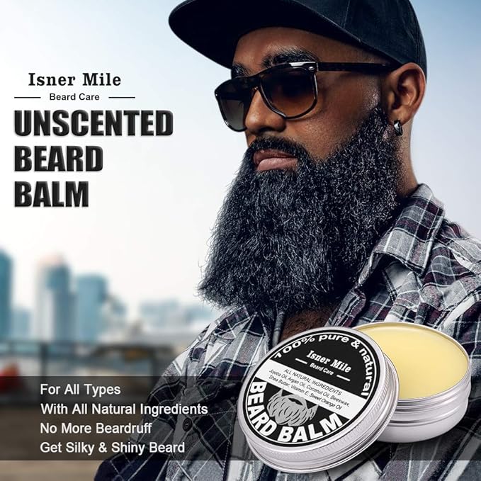 Beard Grooming Kit for Men Care: with Beard Shampoo - Oil - Balm - Brush - Comb - Scissors & Storage Bag, Fathers Day - Christmas - Birthday Gifts for Men, Stocking Stuffers for Him/Boyfriend/Husband