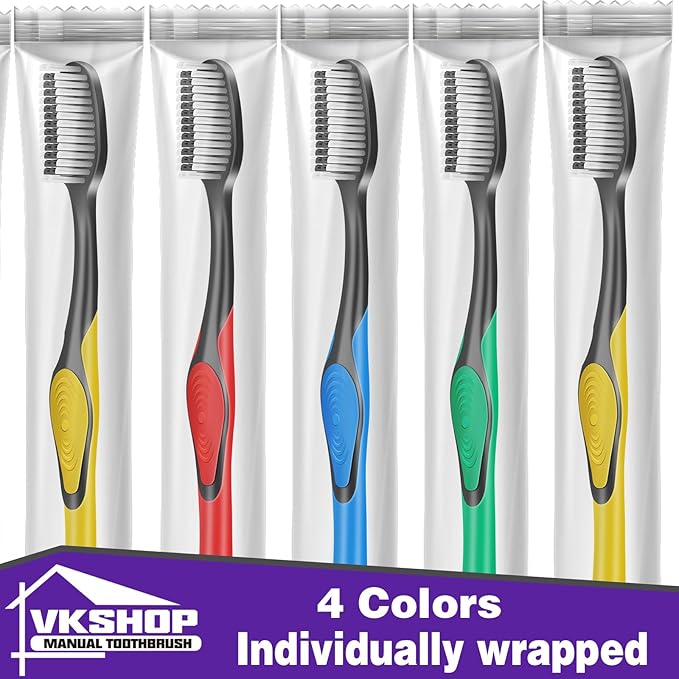 144 Pack Cheap Travel Toothbrushes and Soft Carbon Toothbrush, Reusable Travel Toothbrushes, Eco-Friendly Bulk Toothbrushes Individually Wrapped