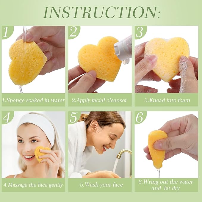 Sieral 120 Pcs Compressed Facial Sponges with Container Disposable Face Sponge Pads for Washing Face Cleansing Exfoliating Esthetician Makeup Removal(Heart,Colorful)