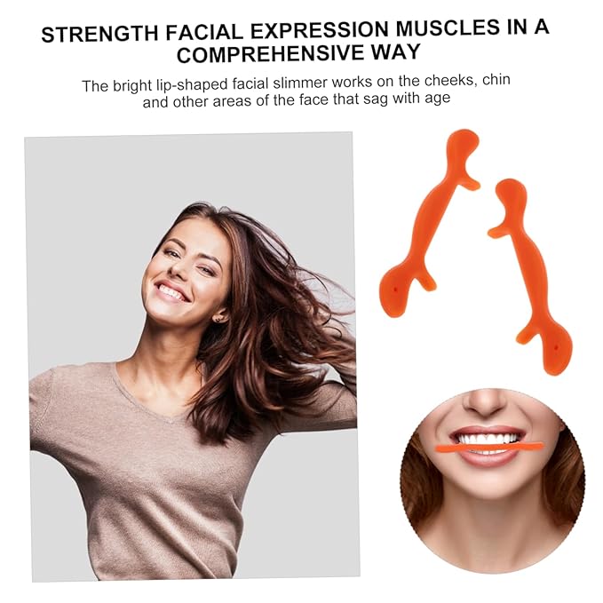 PartyKindom Silicone Braces Face Exercise Device Mouth Exerciser for Women Face Slimmer Lips Shaper Portable Facial Muscles Trainer
