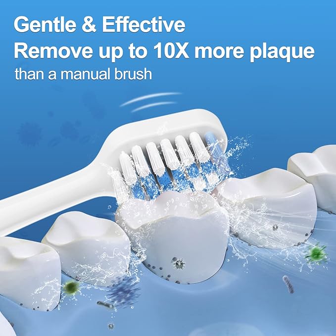 Harobey Replacements Toothbrush Heads for Waterpik Complete Care 5.0/9.0 (WP-861/CC-01), STRB-5WW, Pack of 5, White