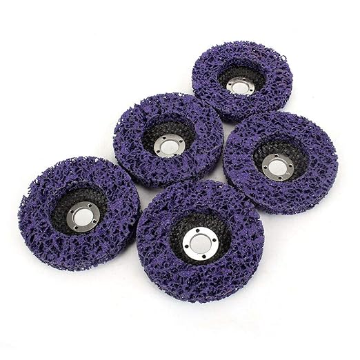 SIGNI 4" x 16mm Poly Strip Discs Stripping Wheel for Angle Grinder -Remove Paint, Rust and Clean Welds Oxidation (5 Pack-Purple)