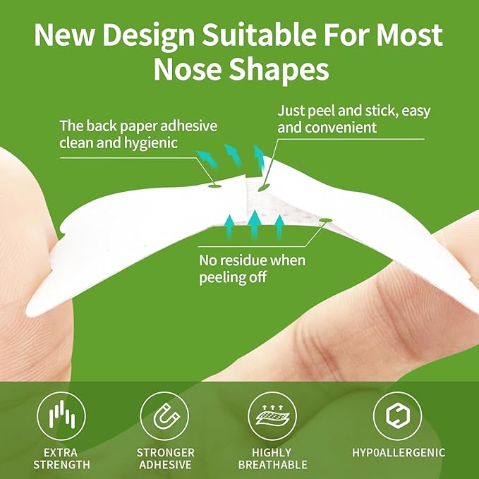 Nasal Strips for Snoring & Breathing Relief | Nose Tape for Nasal Congestion Relief | Effective Nose Strips to Open Airway, Improve Sleep & Anti Snoring (30 Packs)