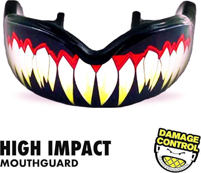 DAMAGE CONTROL High-Impact Mouth Guard – Sports Mouthguard for Boxing, Football, Hockey, Lacrosse & Basketball, Protects Teeth & Jaw, Protective Mouthpiece for Adults & Youth (Adult, SymBite 2.0)