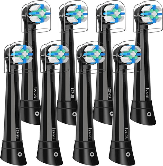 8 Pcs iO Replacement Heads Compatible with Oral B iO 2/3/4/5/6/7/8/9/10/Deep Clean Series Electric Toothbrush, IO Toothbrush Heads, Brush Heads with Medium-Hard bristles Care Your Teeth (Black)