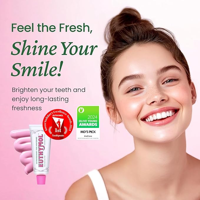 EUTHYMOL Whitening Toothpaste (3.7fl oz) - Stain Removal in 2 Weeks, Long-Lasting Freshness for Sensitive Gum & Teeth. Bad Breath, Cavity Prevention. Recyclable Aluminum Tube