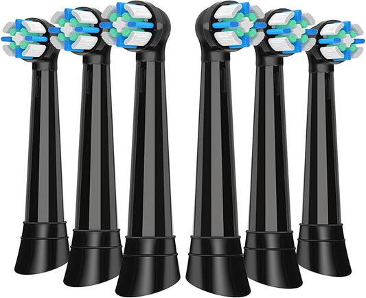 iO Replacement Heads Compatible with Oral B iO 2/3/4/5/6/7/8/9/10/Deep Clean Series Electric Toothbrush, Brush Heads Compatible with Oral B iO with Medium-Hard bristles Care Your Teeth (6 Black)