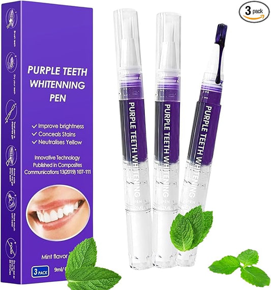 3Pcs Teeth Whitening Pen, Teeth Whitener Pen Gel Effective Tooth Whitening Pens Kit for Stain Removal, Friendly, Painless, Low Sensitivity, Portable for Home Use