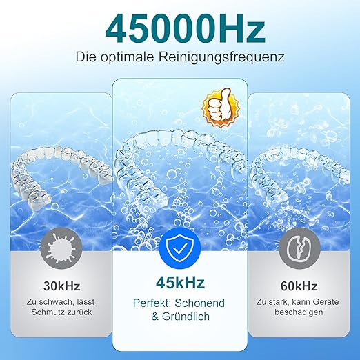 Ultrasonic Retainer Cleaner Machine, 45kHz 200ML Dental Cleaning Pod with 4 Wash Modes, Digital Timer for Denture Cleaner, Aligners, Mouth Guards, Braces, Jewelry & Toothbrush Heads (White)