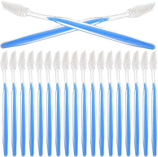 50Pcs Disposable Travel Toothbrush Set Soft Bristles Portable Oral Care Convenient On-The-Go Tooth Brushes for Camping and Hotel Use