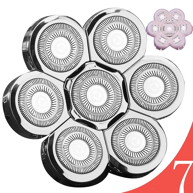 FOXSONIC Universal 7 Blades Head Shaver Replacement Heads Compatible with Wyklaus SHPAVVER shaver Many Main Brands Electric Shaver Razor Bald Men Head Shaver Blades