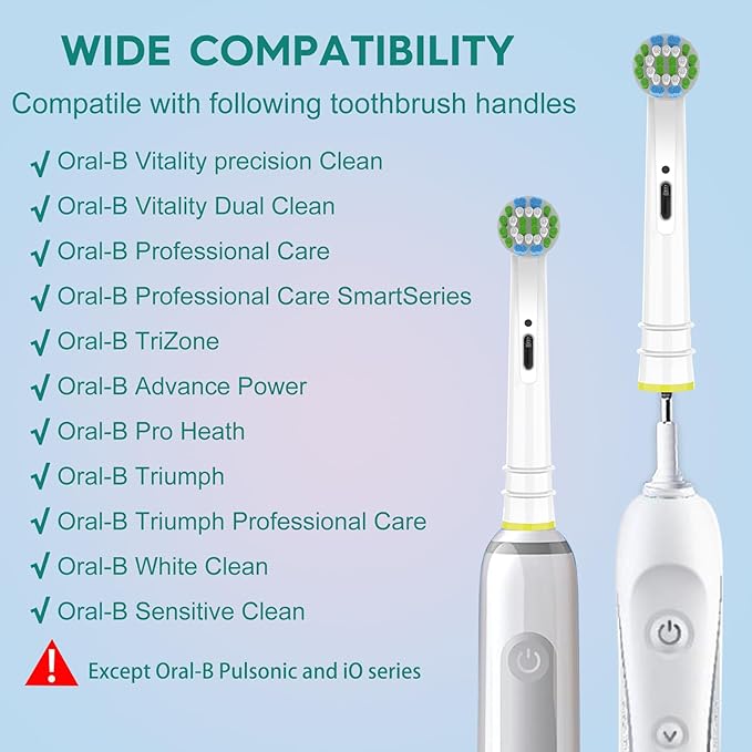 Replacement Toothbrush Heads Compatible with Oral B Braun,Electric Toothbrush Heads Brush Heads Refill for Oral B Pro 500 1000 1500,Genius, Smart Toothbrush